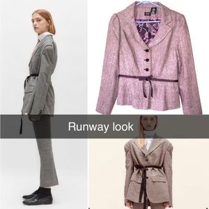Vintage Nicole Miller Purple Shimmer bow Blazer